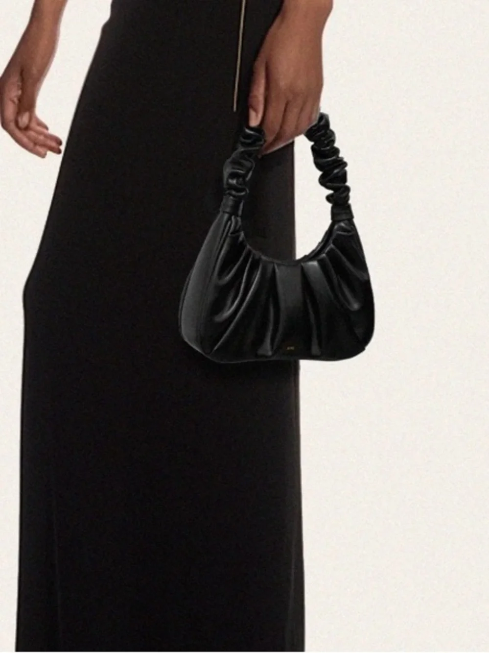 Gabbi Ruched Hobo Handbag - Black